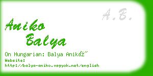 aniko balya business card